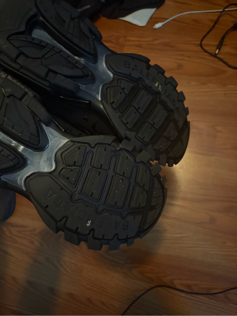 Balenciaga Black Men's Track-Inspired Chunky Sneakers - Picture 3 of 10